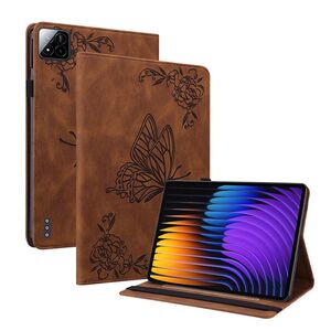 Fr Xiaomi Pad 7 / Pad 7 Pro Schmetterling Kunstleder Tasche Braun