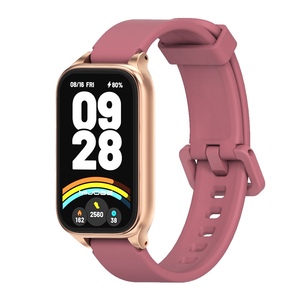 Fr Xiaomi Smart Band 9 Active / Redmi Band 3 Silikon Arm Band mit Metallrahmen