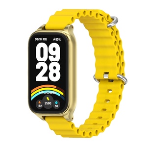 Fr Xiaomi Smart Band 9 Active / Redmi Band 3 Silikon Design Band Metallrahmen