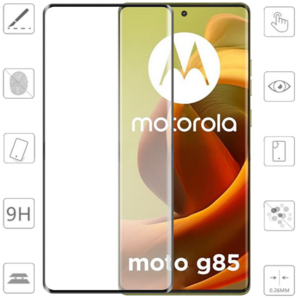 F�r Motorola Moto G85 5G 2x 4D Display Full Curved H9 Hart Glas Schutz