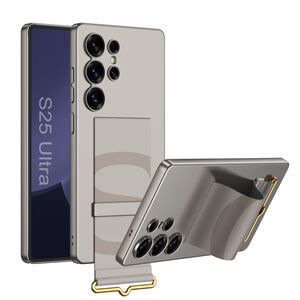 Fr Samsung Galaxy S25 Ultra GKK dnne Hlle mit Armband Halter Grau