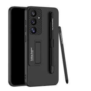 F�r Samsung Galaxy S25 GKK D�nne H�lle Stifthalterung + Stift Schwarz