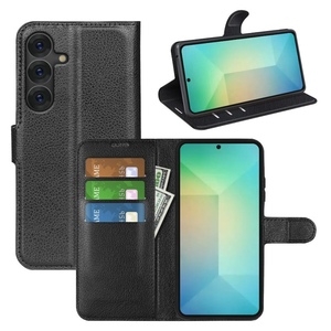F�r Samsung Galaxy S25 Plus Kunstleder Wallet Tasche H�lle Schwarz