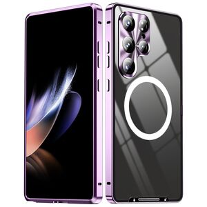 F�r Samsung Galaxy S25 Ultra Magnetische Magsafe Metall H�lle Lila