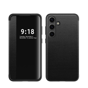 F�r Samsung Galaxy S25 5G Mirror View Smart Cover Handy H�lle Schwarz