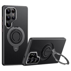 Fr Samsung Galaxy S25 Ultra MagSafe Carbon Design TPU 360 Ring Hlle
