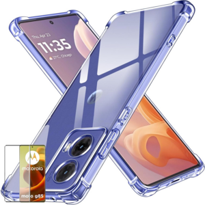 F�r Motorola Moto G85 Schock TPU Silikon H�lle + 4D Curved Hart Glas