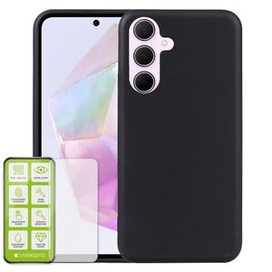 F�r Samsung Galaxy A56 / A36 Silikon TPU H�lle Schwarz + H9 Hart Glas