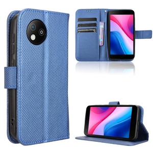 Fr ZTE Blade A35 Lite Design Book Wallet Kunstleder Hlle Tasche Blau