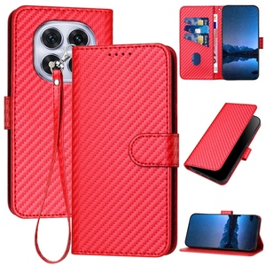 Fr Xiaomi Redmi Note 14 Pro 5G Carbon Fiber Kunstleder Hlle Rot