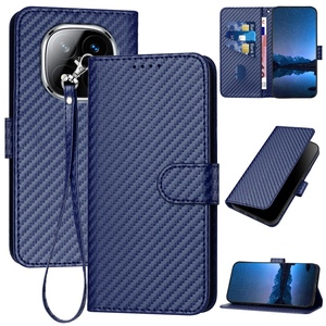 Fr Xiaomi Redmi Note 14 Pro Plus Carbon Fiber Kunstleder Hlle D Blau