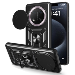 Fr Honor Magic 7 Lite / X9c Sliding Kamera TPU PC Ring Hlle Schwarz