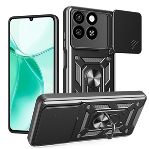 Fr ZTE Blade A35 4G / A55 4G Sliding Kamera TPU PC Ring Hlle Schwarz