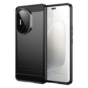 F�r Honor 300 Ultra Carbon Brushed Design TPU Handy H�lle Schwarz