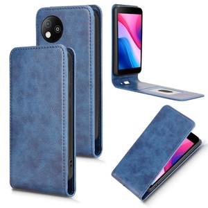 F�r ZTE Blade A35 Lite Vertikale Flip Handy Tasche H�lle Cover Blau