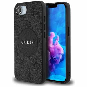 Guess Apple iPhone 16e Circle Classic Logo MagSafe Hlle Case Schwarz