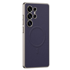 F�r Samsung Galaxy S25 Ultra GKK MagSafe Kunstleder H�lle Case Lila