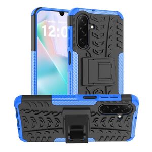 F�r Samsung Galaxy A26 5G Tire Textur TPU / PC H�lle Halterung Blau