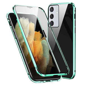 F�r Samsung Galaxy A36 Beidseitiger Magnet Glas Bumper H�lle Case Gr�n