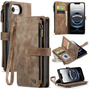 Fr Apple iPhone 16e Kunstleder Multifunktion Wallet Tasche Case Braun