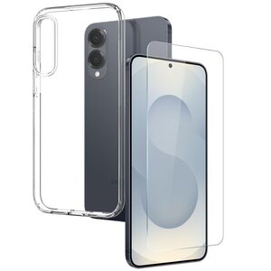 F�r Samsung Galaxy S25 Edge 5G Silikon TPU H�lle Transparent + 9H Glas