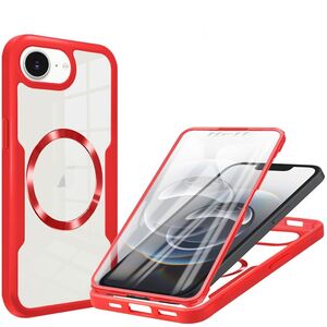 Fr Apple iPhone 16e Full Body 360 Grad Acrylic Hybrid TPU Hlle Rot