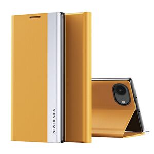 Fr Apple iPhone 16e Electroplated Flip Kunstleder Schutz Hlle Orange