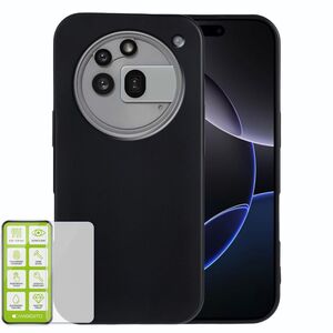 F�r Nothing Phone 3a Pro Silikon TPU Schutz H�lle Schwarz + Hart Glas