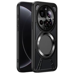 F�r Xiaomi 15 Ultra Design Metall Silikon MagSafe K�hl H�lle Schwarz