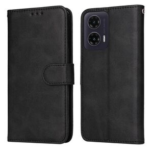 F�r Motorola Moto G35 Kunstleder Klapp Handy Flip H�lle Tasche Schwarz