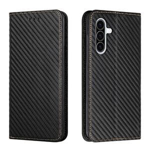 F�r Samsung Galaxy A56 / A36 Carbon Design Kunstleder H�lle Schwarz