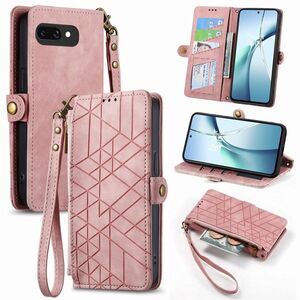 Fr Google Pixel 9a Kunstleder Design Zipper Book Wallet Tasche Rosa