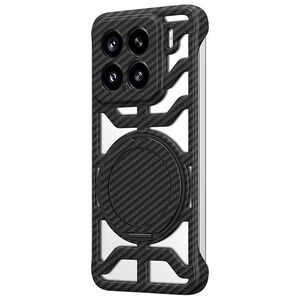 Fr Xiaomi 15 Carbon Design 360 Grad MagSafe Ring Schutz Hlle Schwarz