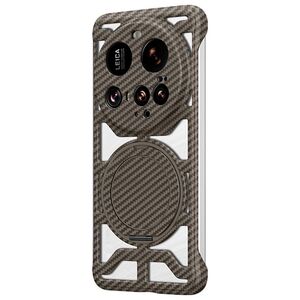 Fr Xiaomi 15 Ultra Carbon 360 Grad MagSafe Ring Schutz Hlle Braun