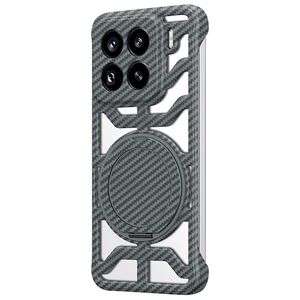 Fr Xiaomi 15 Pro Carbon 360 Grad MagSafe Ring Schutz Handy Hlle Grau