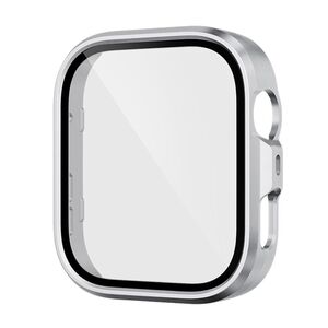 F�r Huawei Watch Fit 4 Pro Kunststoff PC H�lle + 9H Hart Glas Silber