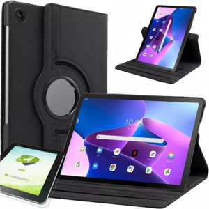Fr Lenovo Tab M10 4. Gen / Tab 10.1 2025 Kunstleder Hlle + Hart Glas