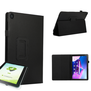 Fr Lenovo Tab M10 4. Gen / Tab 10.1 2025 Kunstleder Hlle + Hart Glas