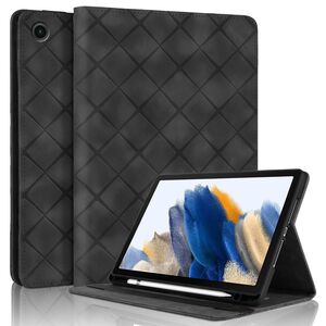 Fr Samsung Galaxy Tab A9 Rhombus Kunstleder Hlle Schwarz