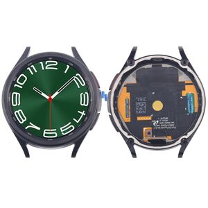 F�r Samsung Galaxy Watch 6 Classic 47mm Display mit Rahmen Ersatzteil Schwarz