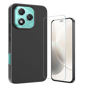 F�r Honor 400 Lite Silikon TPU Schutz H�lle Schwarz + 9H Hart Glas