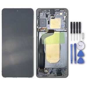 Samsung LCD Display mit Rahmen f�r Galaxy S25 Edge GH82-37224A Ersatzteil Silber