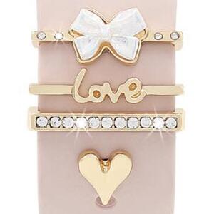 Smartwatch Deko-Ringe Herz Gold Metall 4er Set 22mm Zubehr