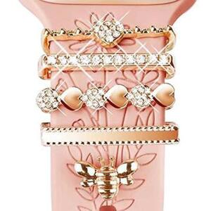 Smartwatch Deko-Ringe Gold Metall 5er Set 20mm Zubehr