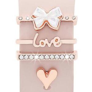 Smartwatch Deko-Ringe Herz Rosgold Metall 4er Set 22mm Zubehr