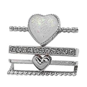 Smartwatch Deko-Ringe Herz Silber Metall 4er Set 21mm Zubehr