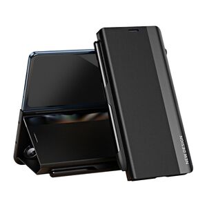 F�r Samsung Galaxy Z Fold7 5G Electroplated Kunstleder H�lle Schwarz