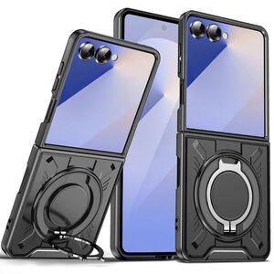 F�r Samsung Galaxy Z Flip7 5G MagSafe 360 Ringhalter H�lle Schwarz