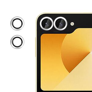 F�r Samsung Galaxy Z Flip7 5G Kamera 9H Hart Glas Schutz Ring Silber