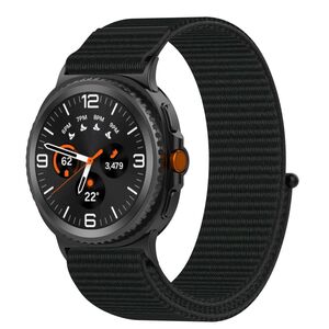 F�r Samsung Galaxy Watch 8 / 8 Classic / Ultra 2 Nylon Armband Schwarz